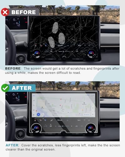 Image of CDEFG 2Pcs Tempered Glass for 2026 Toyota bZ Screen Protector, for 2026 Toyota bZ bZ4X (XLE /Limited) Accessories 14 inch Touchscreen & 7 inch Dash Driver Display 9H Glass Screen Cover HD Clear