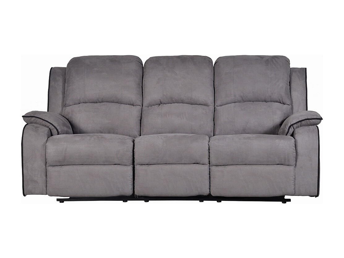 Vente-unique Couchgarnitur Relax 3+1 - Microfaser - Grau - Hernani