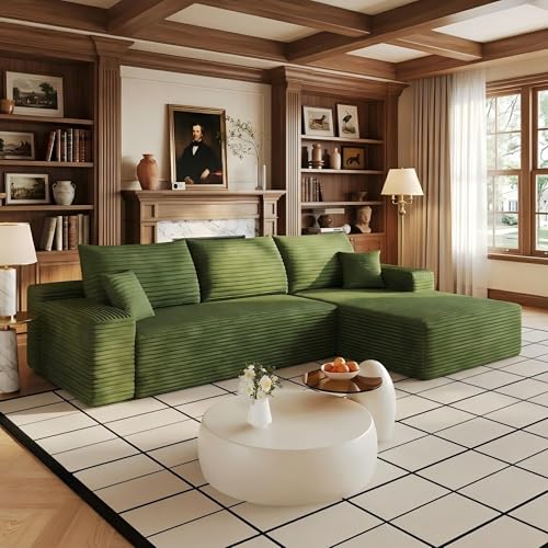 Image of 107 inch Cloud Sectional Sofa Boneless Couches with Chase