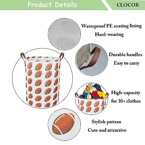 Image of CLOCOR Laundry Basket,Waterproof Laundry Hamper,Room Decor,Gift Basket(Rugby)