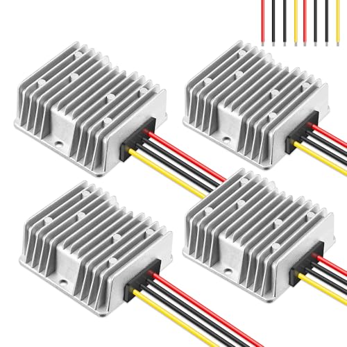 Image of 10A 120W Golf Cart 36V 48V to 12V Converter Voltage Reducer, DC to DC Buck Converter 12 Volt Voltage Regulator for Golf Cart Audio LED Strip Light Universal Power Stabilizer(4 Pack)