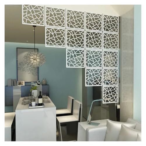 Cloison de séparation blanche lot de 6 panneaux suspendus pliables pour salon