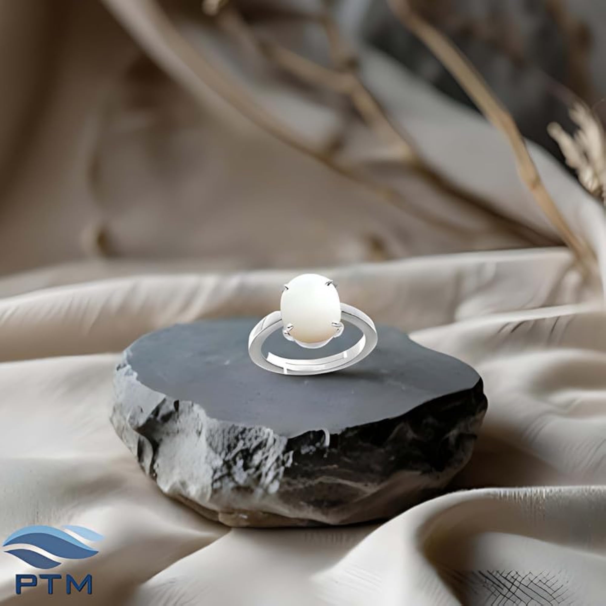Natural Opal Gemstone, Adjustable Sterling Silver Ring