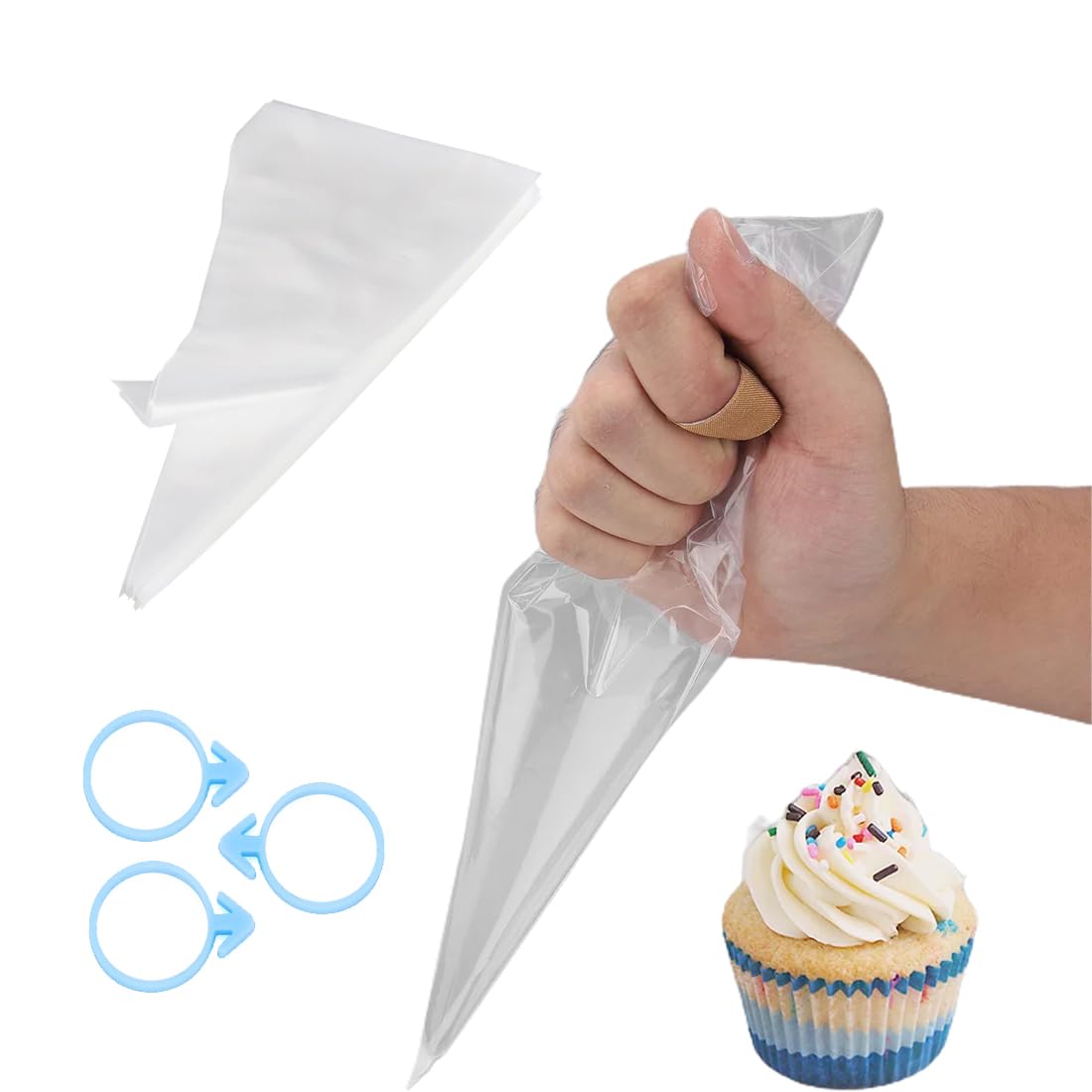 Set 100 Sac à Poche + 6 Lampi + Connettore - Per Decorazione Torte - Professionale - Foto 10