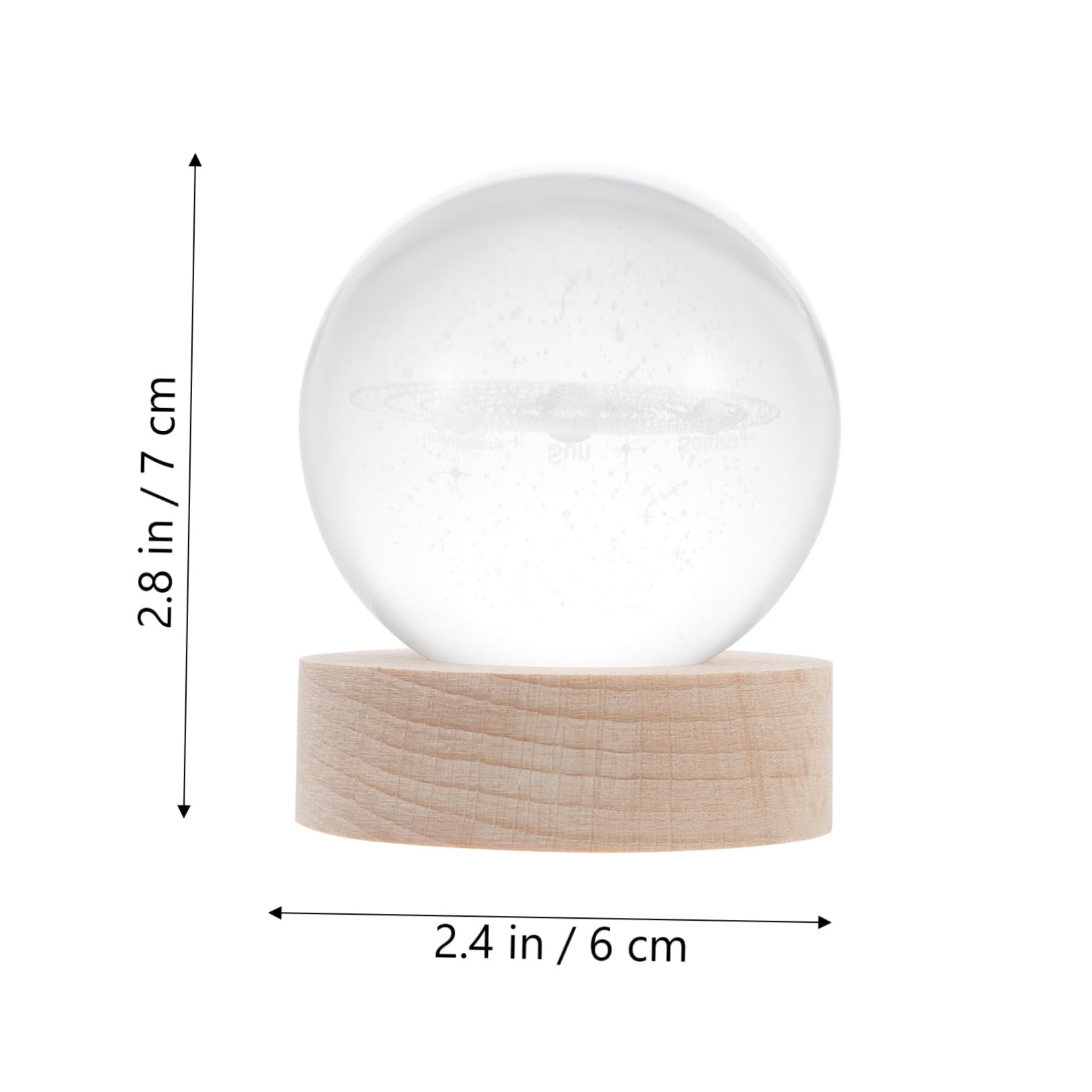 HOMSFOU 1 Set Glowing Crystal Ball Light Adornment with Warm Light Base for Desktop Decoration and Photography Prop Unique Home and Office Decor