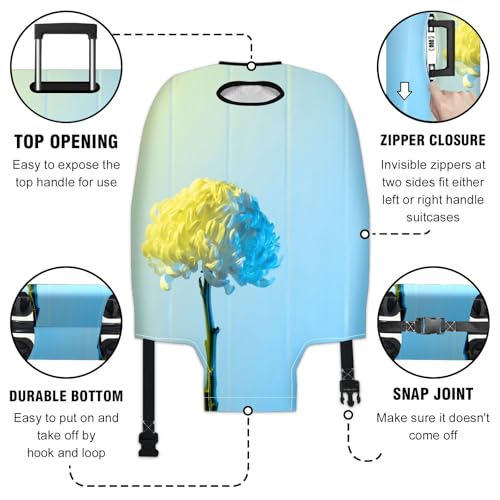 Travel Luggage Cover Suitcase Protector Scratch-Resistant Fit Not Included Suitcase Beautiful White Flower L-26-28in3