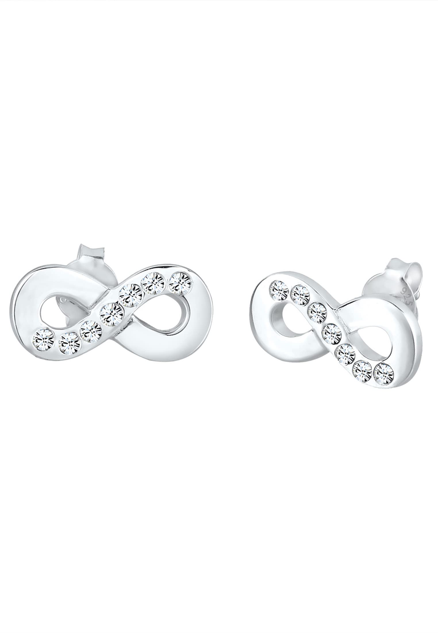 Elli Earrings Women infinity Motif Plain with Crystals 925 Sterling Silver