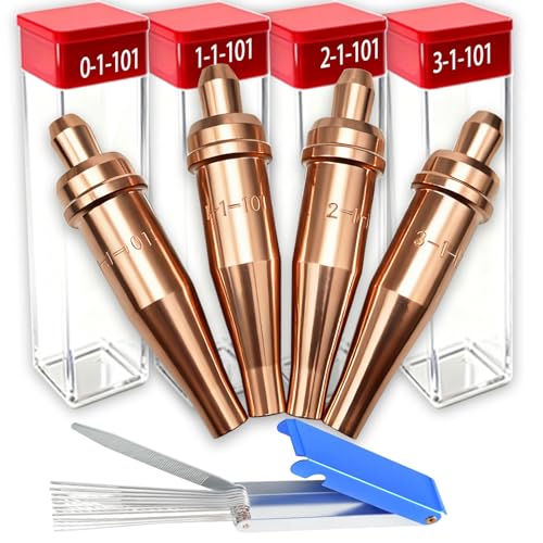 1-101 Acetylene Cutting Torch Tips for Victor Cutting Torch Kit with Torch Tip Cleaner Cutting Torch Welding Nozzle 1-101 Series 0-1-101 1-1-101 2-1-101 3-1-101 Fits V-Style Heavy Duty Torch Tip