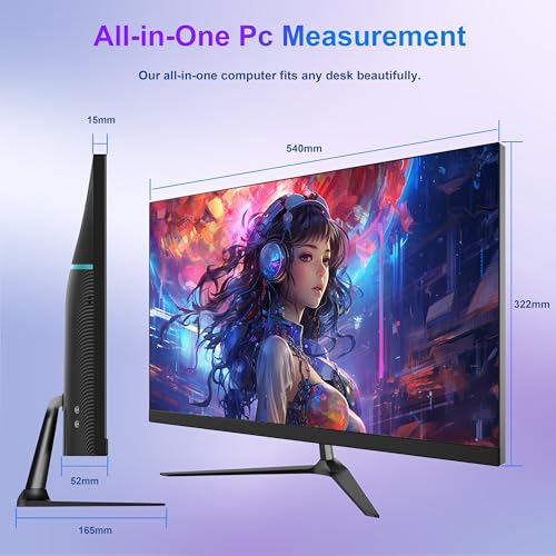 Image of 23.8 inch FHD All-in-One Computer Core i7 Processor (Max 3.0GHz) Sleek Black All-in-One Desktop PC 16GB DDR 512GB SSD with Bluetooth 5.3&WiFi 6 High-Definition Display for Home Office Study