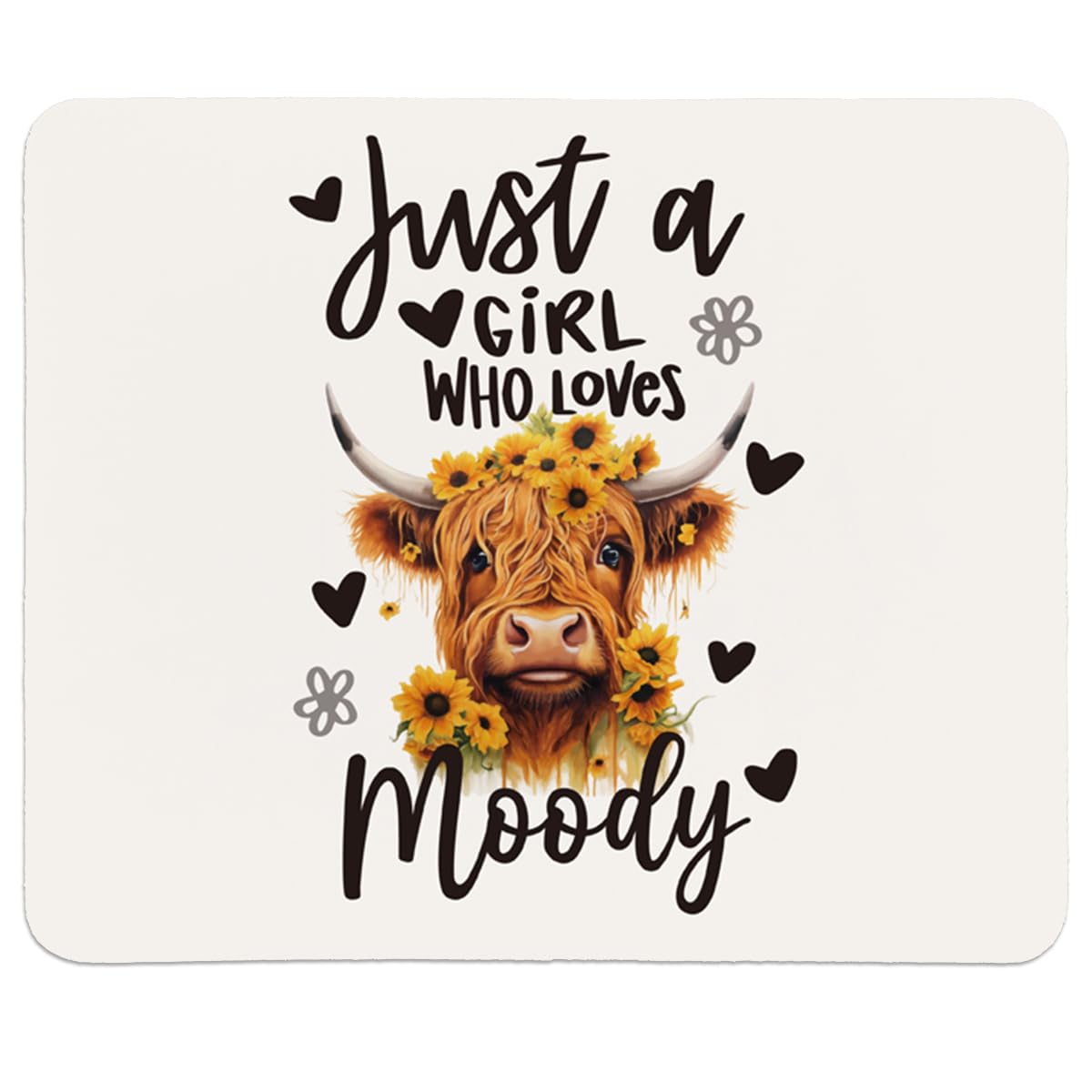 QIYUHOY Highland Cow Mouse Pad,Cow Desk Accessories for Gaming Laptop Computer,Non-Slip Rubber Base Mouse Pads for Wireless Mouse,Coworker Teacher Decor Gift,9.5x7.9 inches
