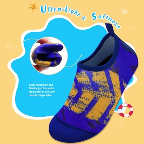Image of WateLves Kids Water Shoes Toddler Girls Boys Barefoot Non-Slip Quick Dry Aqua Socks for Beach Swim Walking