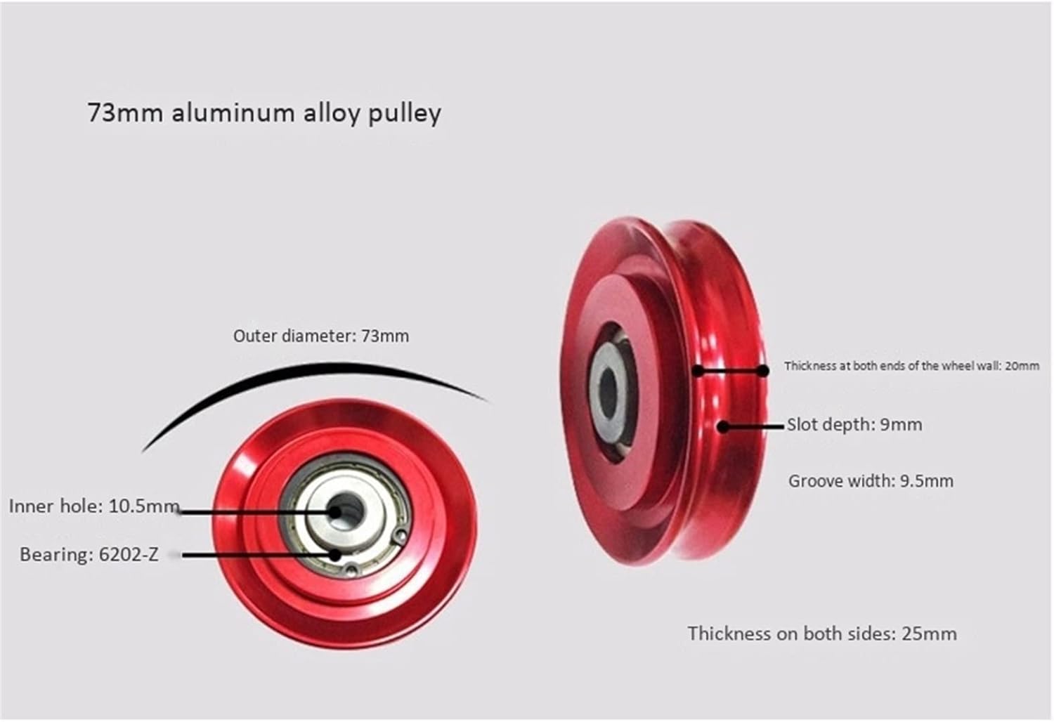 INLIMA Pulley Universal Aluminum Lift Heavy Load Bearing Pulley Wheel Cable Fitness Gym Equipment for Climbing Camping Pulley