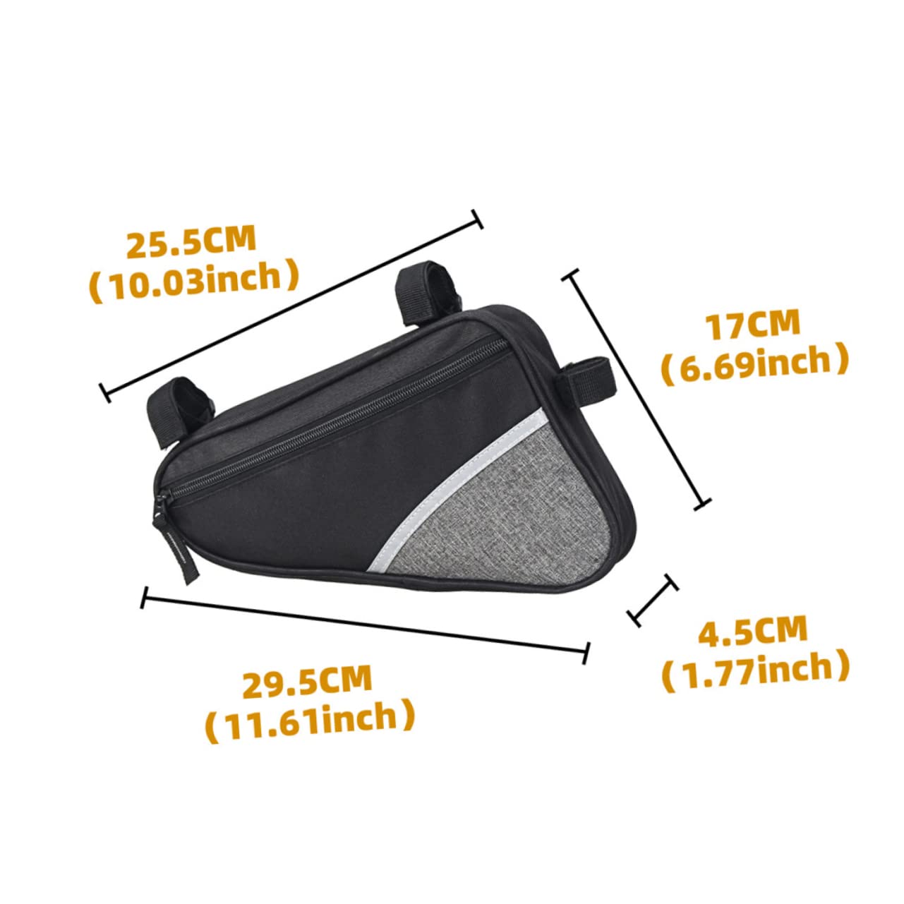 Happyyami 2pcs Bike Front Frame Bag Durable Triangle Storage Bag for Mountain and Road Bikes for Essentials Keys and Tools Grey Color