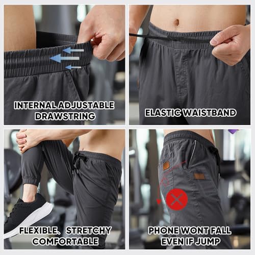 Image of JMIERR Mens Cotton Stretch Joggers Casual Twill Athletic Track Pants