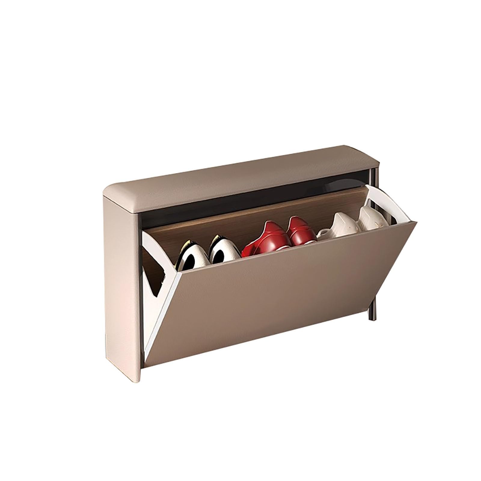 Banc rangement chaussures laiton 60cm pour entrée compacte