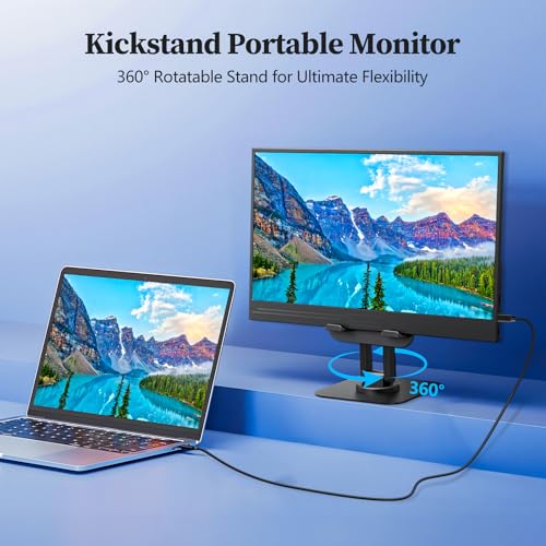 Image of Veout 13.3 inch 1080p Portable Monitor Slim Lightweight HDR Travel Small HDMI Display with Kickstand for Laptop PC /Mac /Phone /Xbox Switch /PS4