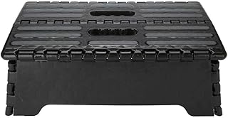 Zerone Czarny taboret schodkowy, przenośny stołek jednostopniowy dla osób starszych i niepełnosprawnych składany antypoślizgowy pół etapu do wewnątrz i na zewnątrz schody samochody łóżko krzesło prysznic maksymalne obciążenie 300 lbs