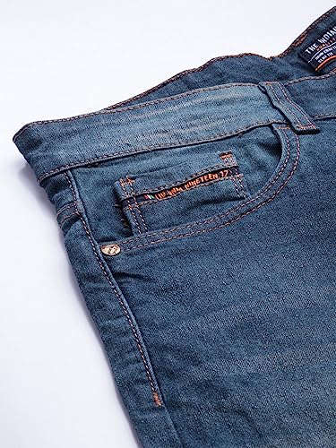Image of The Indian Garage Co Men Slim Fit Solid Mid-Rise Stretchable Jeans