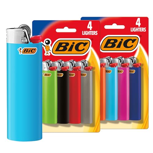 BIC Classic Maxi Pocket Lighter, Safe and Reliable, Assorted Colors, 8-Pack of Lighters (Colors and Packaging May Vary