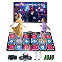 ULOVINGST Dance Mat for Kids and Adults: 2-Player Electronic Dance Pad with HDMI for TV - Wireless Musical Exercise Game - Great for Party Fun & Birthday Gifts for Girls & Boys Ages 6+