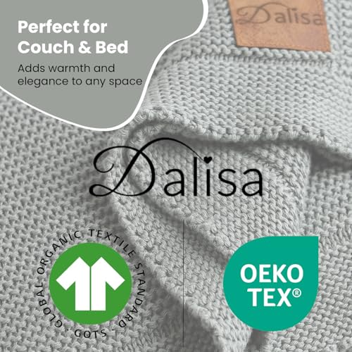 Dalisa 100% Bio-Baumwolldecke GOTS-Zertifiziert, gemütliche Tagesdecke, weicher Bettüberwurf, Atmungsaktiv, perfekt für Couch, Bett und Heimdekoration, Waschmachinengeeignet (Grün, 130x150 cm)