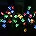 Viewpick Solar Christmas Snowflake String Lights, 50 LED Multicolor Christmas Fairy Lights Waterproof Solar Christmas Lights Outdoor Crystal Decor Lights for Christmas Tree Railing Garden Fence Decor