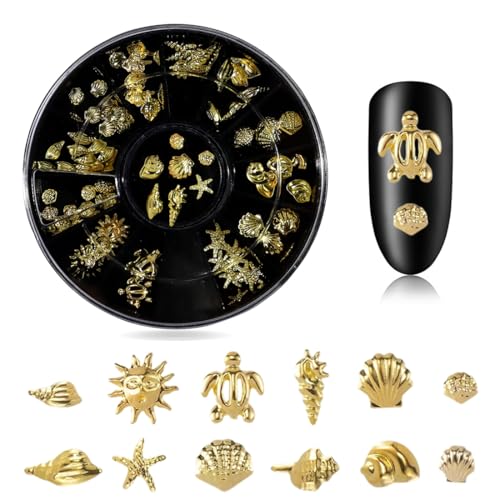 CPJJ Bijoux Ongles - Lot de Nail Art, Décoration Ongles, Strass Ongle (Or)