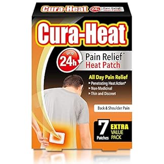 Cura Heat Back and Shoulder Pain heat patche 7 patches Targeted Pain Relief Pain relief up to 24h Penetrating Heat Action