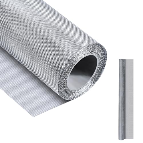 Image of 20 Mesh 304 Stainless Steel Mesh Screen, 47''x118''(120cmx300cm) Wire Screen Mesh, Rust Free Woven Wire Mesh, Metal Mesh Screen for Air Vents, Window Screen, Filters, Cage,Garden Covers
