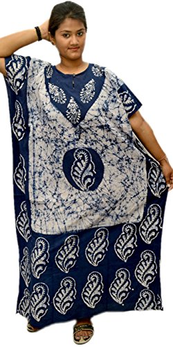 Image of Cotton Kaftan Dress Maxi Long Tunic Batik One Size