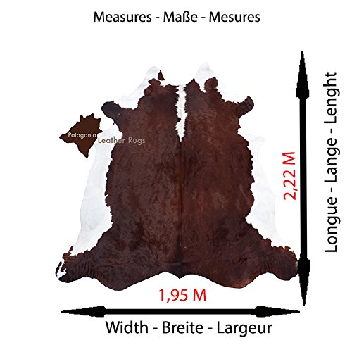 Tapis en peau de vache véritable Patagonia marron et blanc Cod. 595 - 7