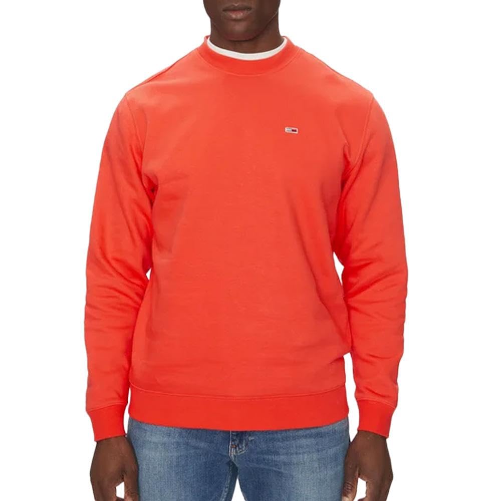 Tommy Hilfiger Men's Orange Sweatshirt Reg Flag Crew, Orange, XL