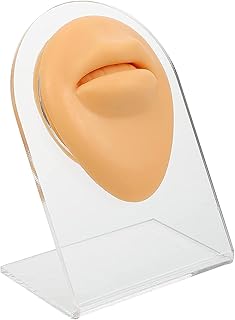Soft Silicone Nose Model Body Part Displays for Practicing Piercing Suture Acupuncture Rubber Flexible Model for Jewelry Display Teaching Instructions (Skin-1)