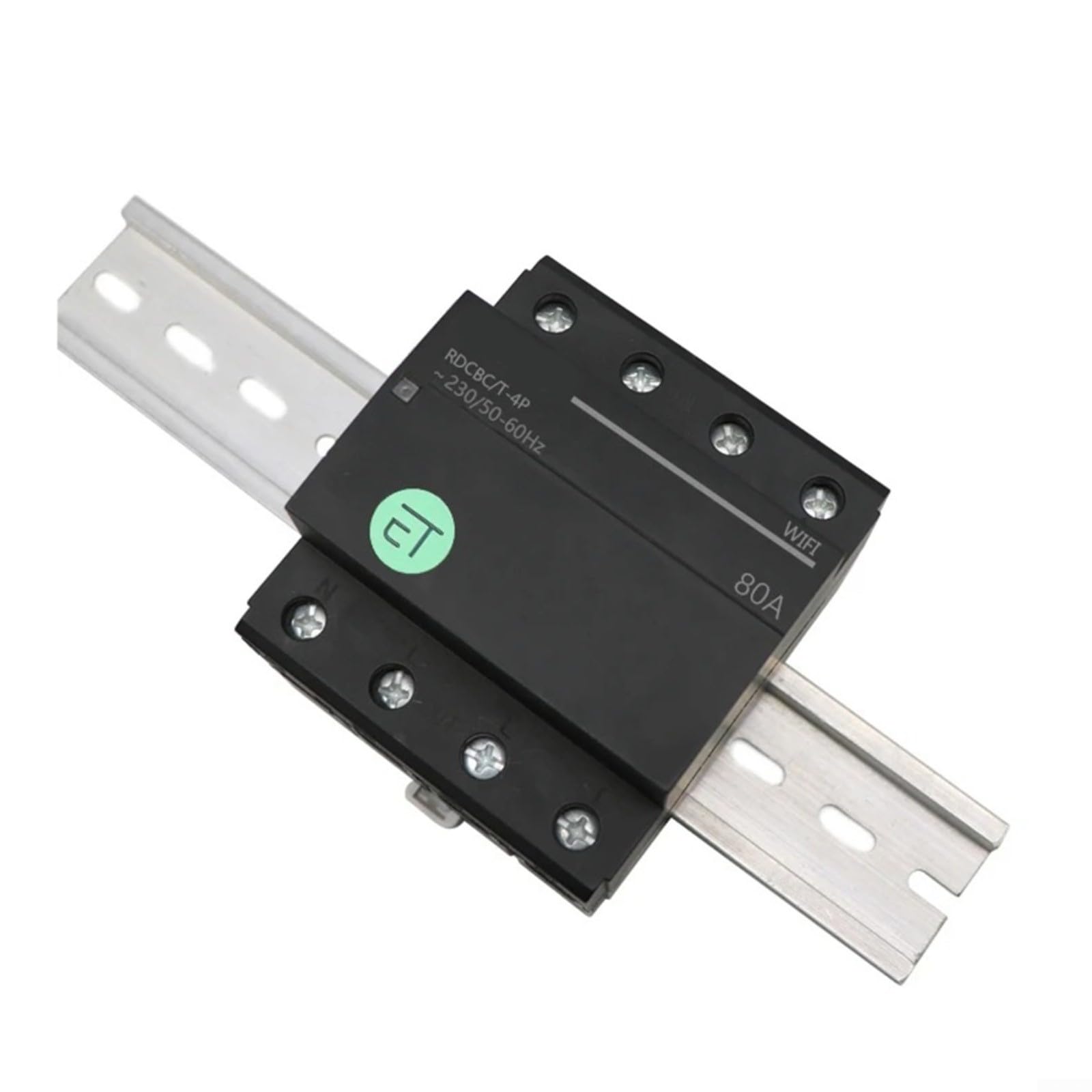 Interruptor de relé con temporizador inteligente, 4 P, 63 A, WiFi, control por aplicación, interruptor trifásico para domótica, negro (4P-63A)