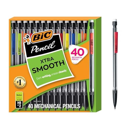 BIC Xtra Smooth Mechanical Pencil with 0.7 mm Medium Point, Refillable and Retractable, 40-Count Pack