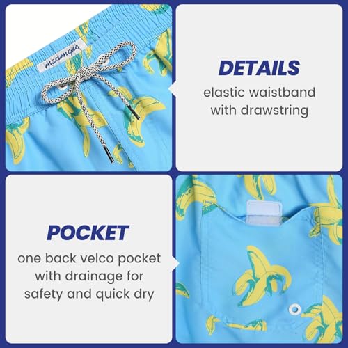Image of maamgic Mens Swim Trunks 5 Inch with Mesh Lining, Quick Dry Mens Bathing Suit, Swim Shorts for Swimming and Beach