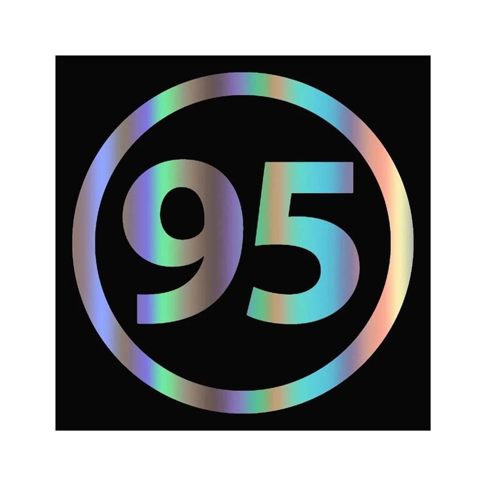 Vinyl Decal Round Number 95 Car Sticker Waterproof Stickers On Truck Bumper Rear Window(Laser)