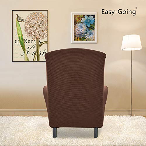 Image of Easy-Going Stretch Wingback Chair Sofa Slipcover Coffee