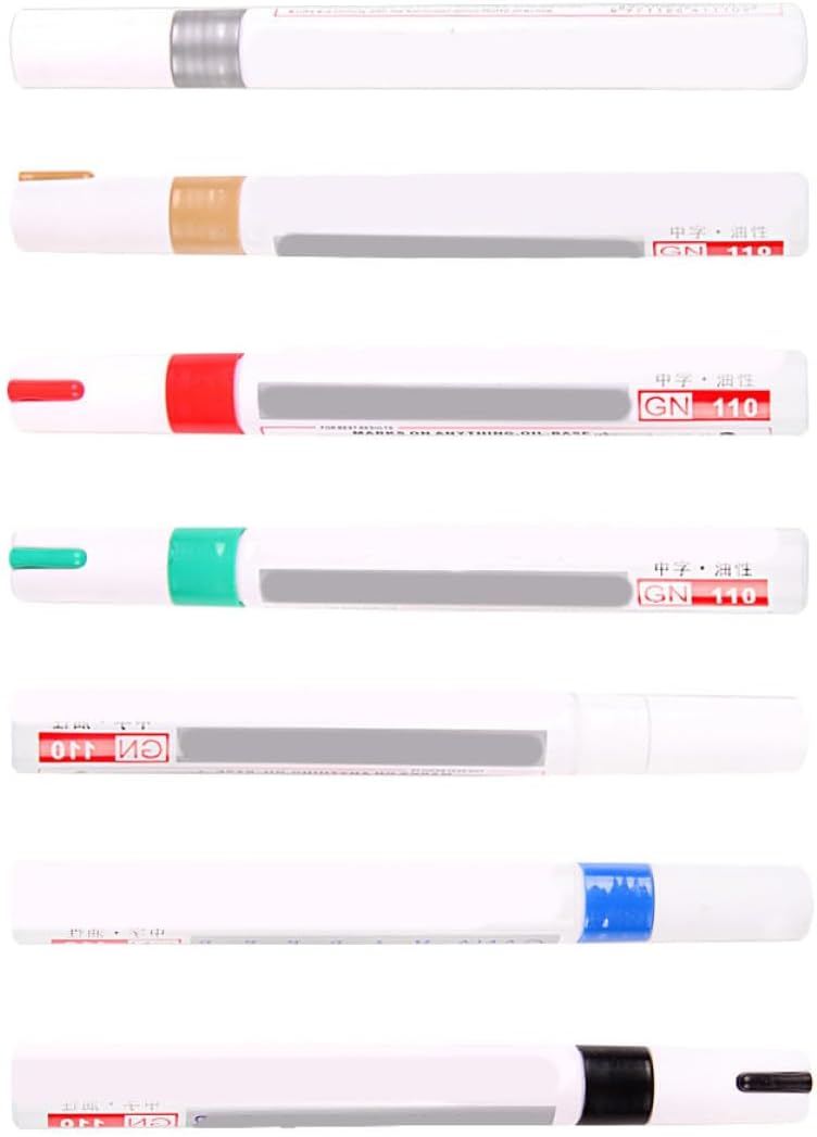 Abaodam 7pcs Automotive Touch-up Paint Pens Quick-drying Waterproof Oil-based Markers for Car Scratch Repair with Plastic Body, for Tire and Wheel Care