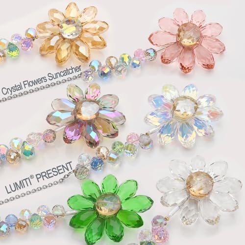 Lumiti 6Pcs Crystal Sunflower Suncatchers Hanging Ornaments, Rainbow Maker Sun Catchers Indoor Window Outdoor Patio Garden Decor Gifts thumb #1