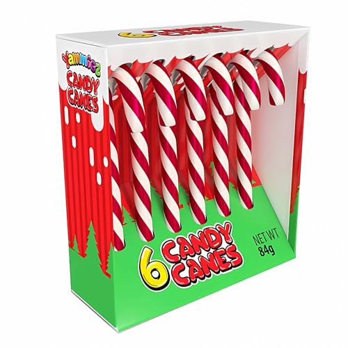 Yammiez Candy Canes, Lecca Lecca Bianchi e Rossi di Natale - Bastoncini di Zucchero 6 pezzi 84 gr