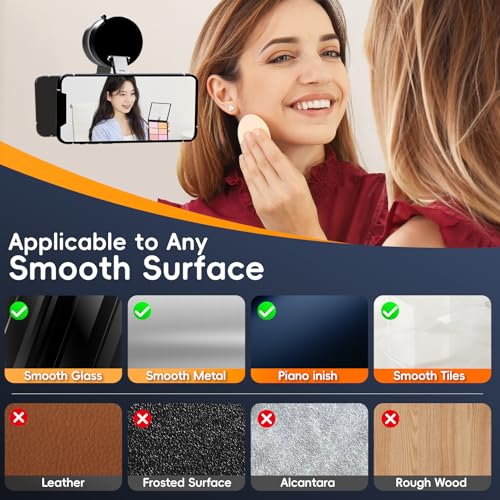 Image of (1 Year Warranty) Advanced 360 Magnetic Suction Phone Stand - Foldable Vacuum Mount for Car Dashboard, Mirror & Smooth Surfaces, Universal Compatibility for All Smartphones