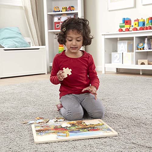 Melissa & Doug Construction Vehicles Wooden Jigsaw Puzzle With Storage Tray (48 Pcs) #TOP4