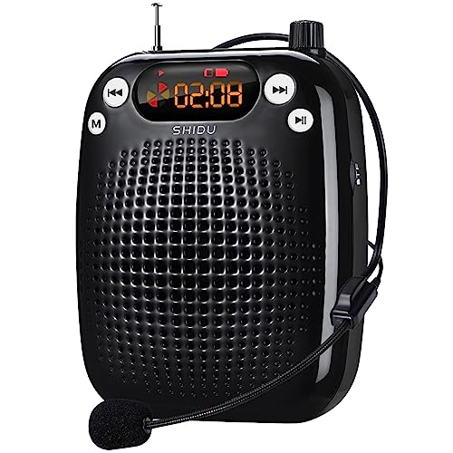 SHIDU Voice Amplifier with Microphone Headset, Bluetooth Voice Amplifier for Teachers Portable...