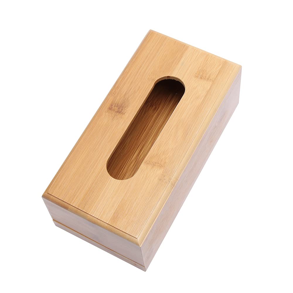 Taschentuchspender aus Holz, quadratischer Taschentuchhalter, Serviettenspender für Tisch, Zuhause, Büro (L)