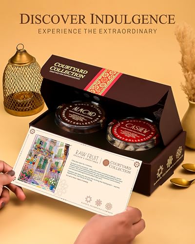Image of Hyperfoods Dry Fruits Gift Box 250g RawFruit Courtyard Collection Pack of 2 DryFruits Gift Pack Rakhi Hamper for Brother Rakhi Gift Hamper for Sister Dry Fruits Gift Hamper Dryfruit Box for Gift