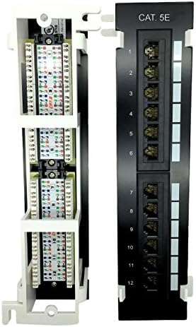 Cables Guru [UL Listed] Cat5e RJ45 Mini 12 Port Vertical Patch Panel with Mounting Bracket