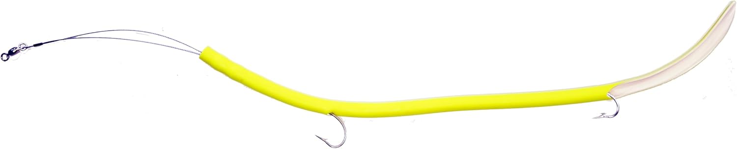 (2 Pack) Barracuda Tube Lure, (Double J-Hooks), Double Weighted - Made in The Florida Keys. (Chartreuse)