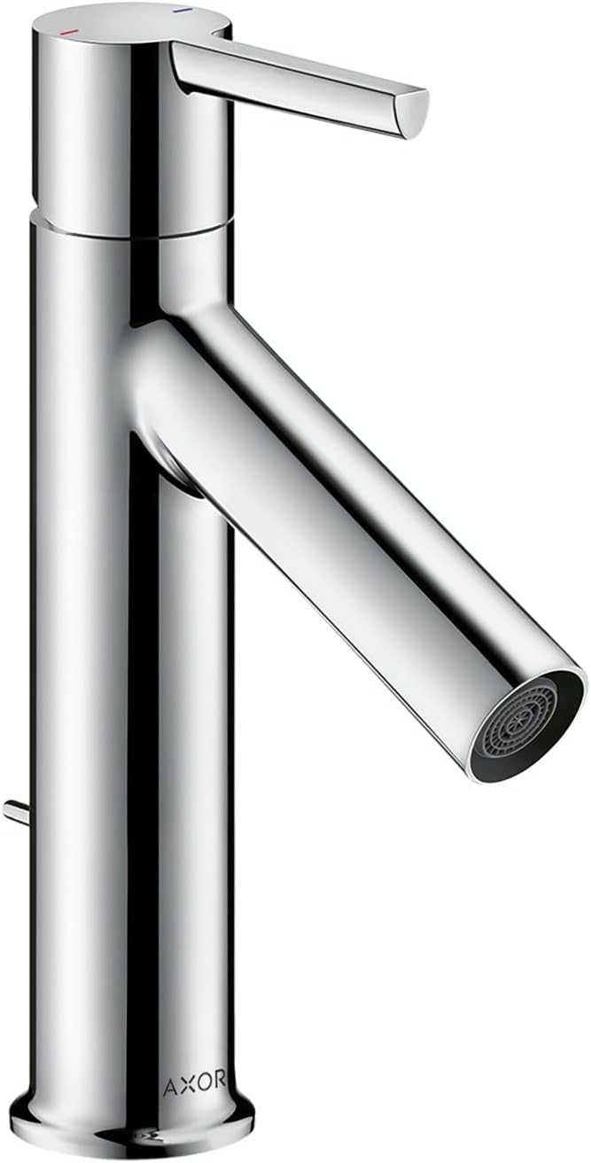 Chrome Single Hole Modern Bathroom Faucet with Drain Assembly