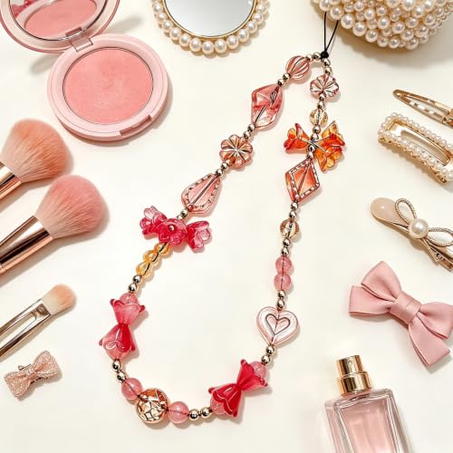 Image of Beaded Camera Wrist Strap Cute Digital Camera Charm Lanyard, Phone Wristlet Charms, Phone Chain for Camera
